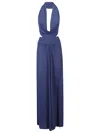 Amazuìn Deep Halter Neck Jumpsuit In Blue