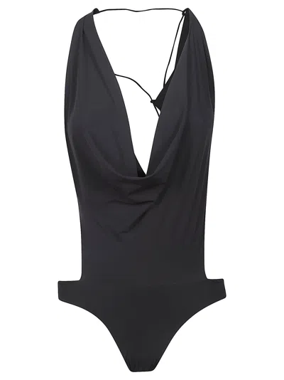 Amazuìn Iselin One Piece Swimsuit Deep V Back In Black