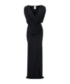 Amazuìn Draped Dress In Black