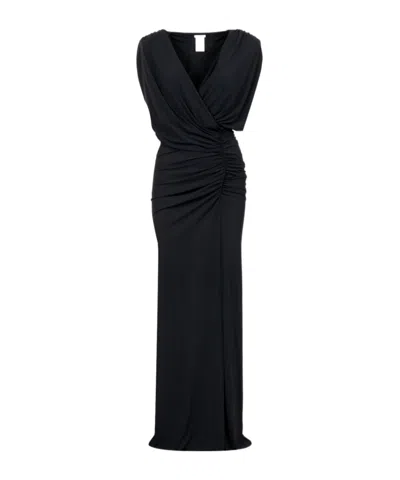 Amazuìn Draped Dress In Black