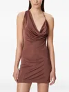 Amazuìn Draped Open-back Dress In Brown