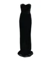Amazuìn Julien Velvet Long Dress In Black