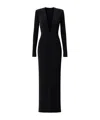 Amazuìn Lara Plunge Long-sleeve Dress In Black