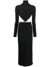 Amazuìn Jersey Long-sleeved Dress In Deep Black