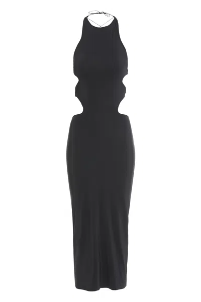 Amazuìn Dress In Elastic Fabric In Black