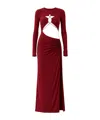 Amazuìn Maggie Cutout Ruched Dress In Red