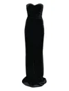 Amazuìn Julien Velvet Long Dress In Black