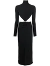 Amazuìn Jersey Long-sleeved Dress In Deep Black
