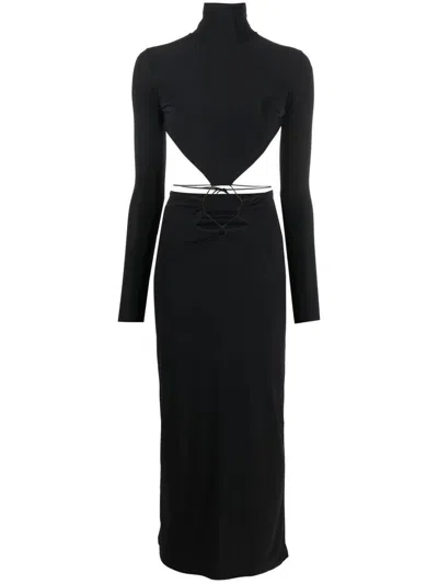 Amazuìn Cut-out Midi Dress In Black