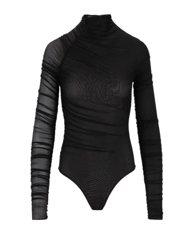Amazuìn Elen Draped Tulle Bodysuit In Multi