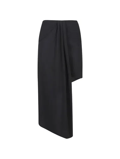 Amazuìn Emma Draped-detail Asymmetric Skirt In Black