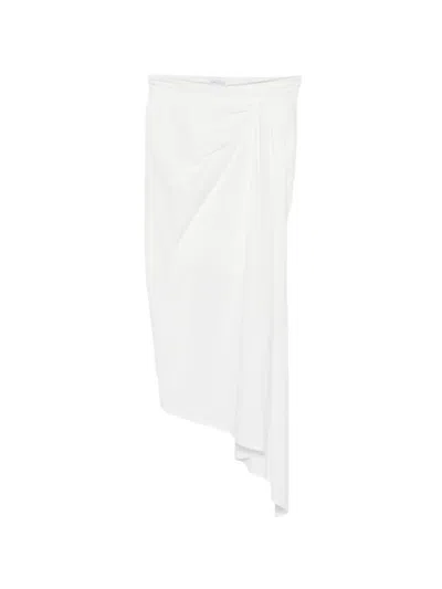 Amazuìn Emma Draped Asymmetric Skirt In White