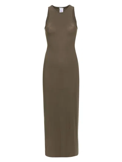 Amazuìn Evie Maxi Dress In Olive Green