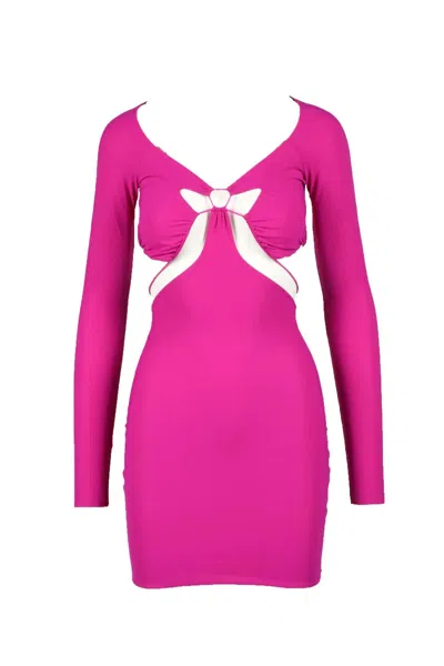Amazuìn Fuchsia Mini Dress With Cut-out Details In Pink