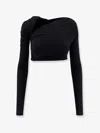 Amazuìn Gabi Stretch Fabric Top In Black