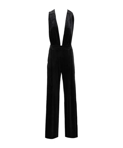 Amazuìn Gily Velvet  Jumpsuit In Black