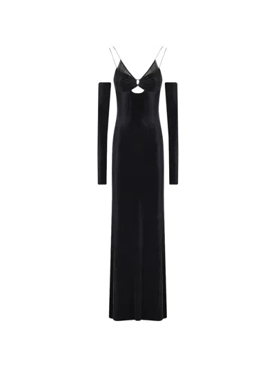 Amazuìn Greta Velvet Cutout Dress In Black