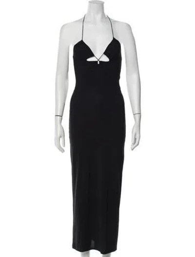 Pre-owned Amazuìn Halterneck Long Dress In Blue