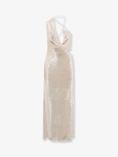 Amazuìn Iselin Long Dress With Sequins In Sand