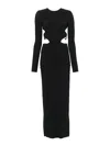Amazuìn Jersey Long-sleeved Dress In Black
