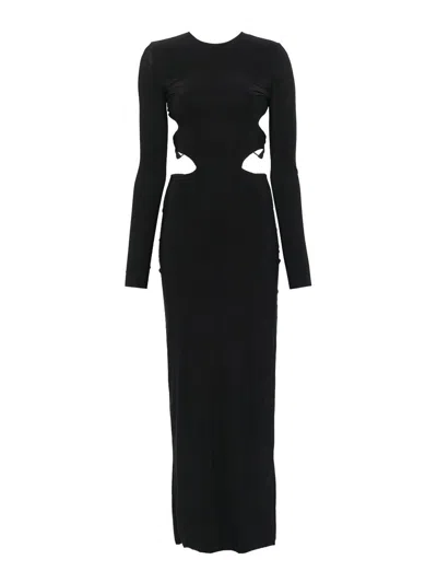 Amazuìn Jersey Long-sleeved Dress In Black