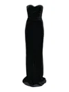 Amazuìn Strapless Fitted Evening Dress With Ruched Bodice In Black