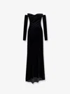 Amazuìn Julien Velvet Long Dress In Black