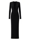 Amazuìn Lara Plunge Long-sleeve Dress In Black