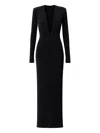 Amazuìn Lara Plunge Long-sleeve Dress In Black