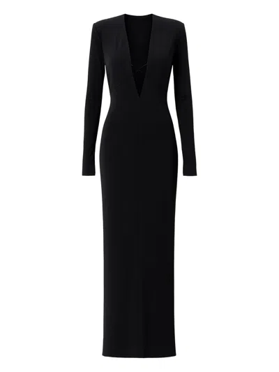 AMAZUÌN LARA PLUNGE LONG-SLEEVE DRESS