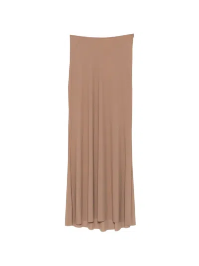 Amazuìn Luna Flared Maxi Skirt In Brown