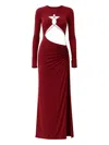 Amazuìn Maggie Cutout Ruched Dress In Red