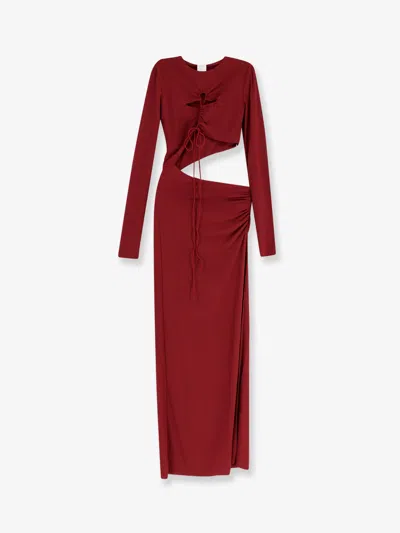 Amazuìn Maggie Stretch Fabric Long Dress In Red