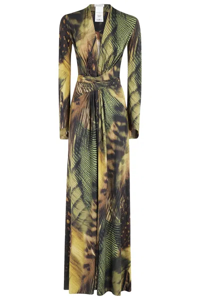 Amazuìn Amazuin Margot Jungle Print Jersey Maxi Dress In Green