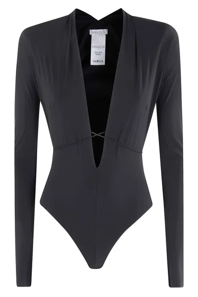 Amazuìn Long-sleeved Jumpsuit In Black
