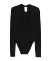 Amazuìn V-neck Bodysuit In Black