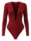 Amazuìn Martin Long-sleeve Bodysuit In Red