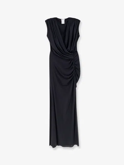 Amazuìn Meghan Stretch Jersey Dress With Side Draped Detail In Black