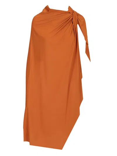 Amazuìn Milla Knot-detail Wrap Skirt In Brown