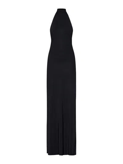 Amazuìn Myla Long Dress In Black Stretch Jersey