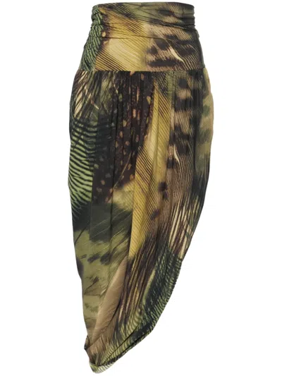 Amazuìn Nadia Midi Skirt In Green