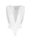 Amazuìn Nikita Ruched Cut-out Bodysuit In White