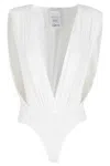 Amazuìn Nikita Ruched Cut-out Bodysuit In White