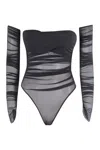 Amazuìn Tube Top Bodysuit In Black