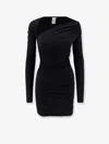 Amazuìn Pat Mini Dress With Drapery In Black