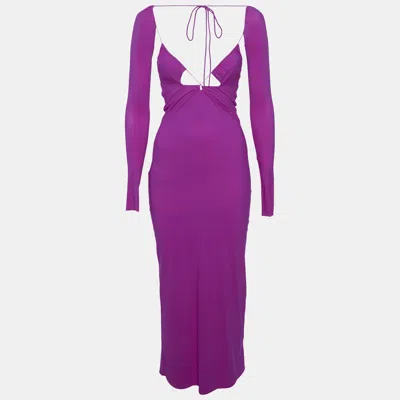 Amazuìn Amazuin Pink Jersey Tie-up Detail Midi Issad Dress One Size In Purple