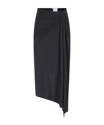 Amazuìn Pleated Midi Skirt In Black