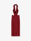 Amazuìn Raquel Stretch Fabric Long Dress In Red