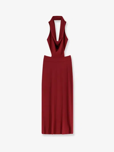 Amazuìn Raquel Stretch Fabric Long Dress In Red