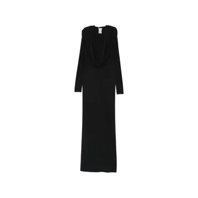 Amazuìn Rasha V-neck Ruched Maxi Dress In Black